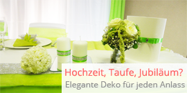 Elegante Dekoration und Blumenschmuck für jeden Anlass